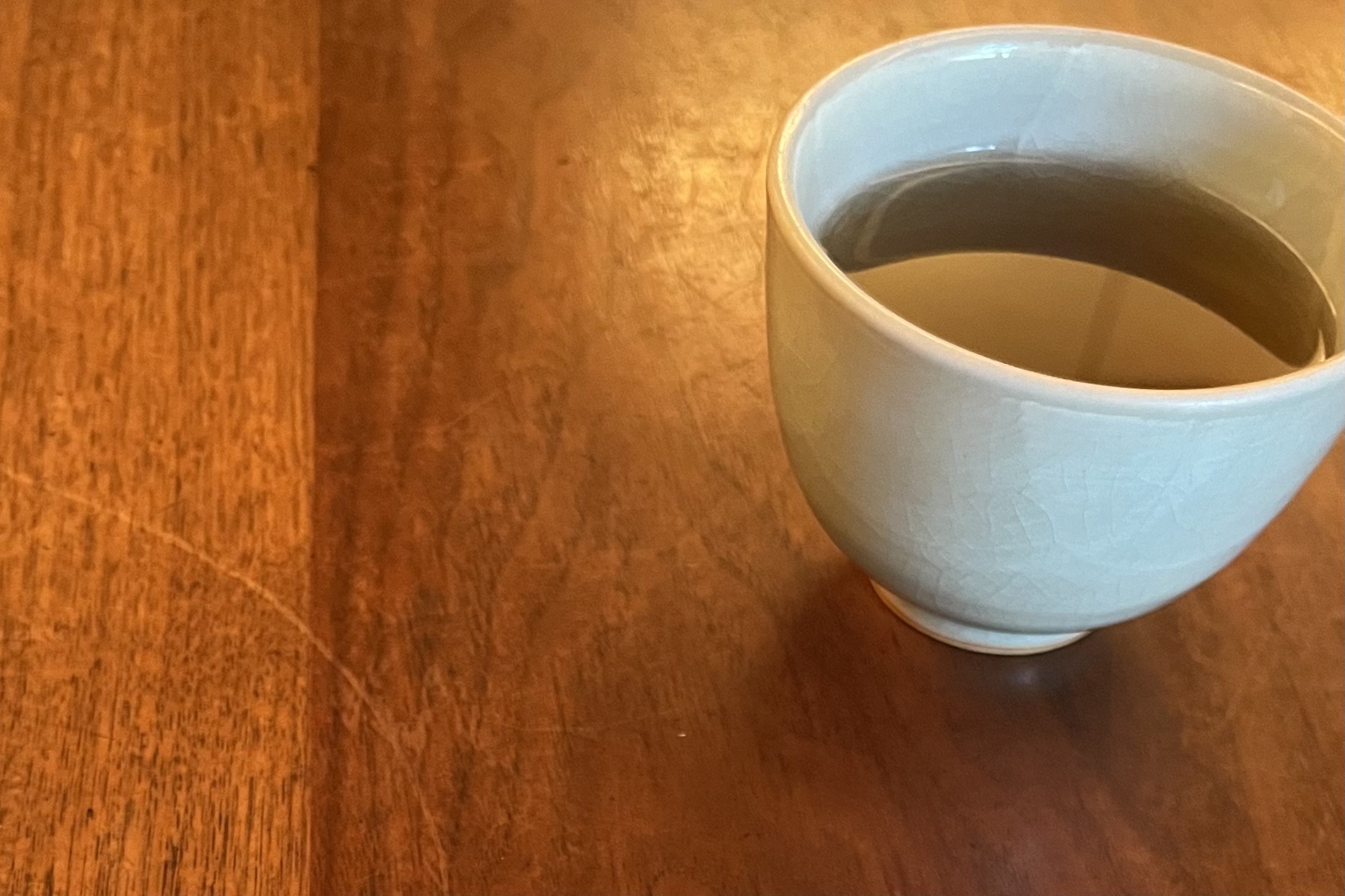 A cup of warm soba tea